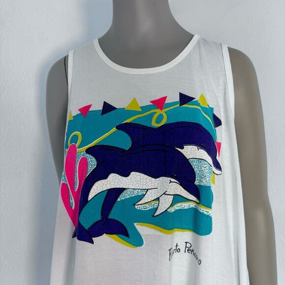 Vintage 90s Souvenir Nightshirt Bundle Two Lot Tank Cotton Sleep Shirt - Picture 2 of 9